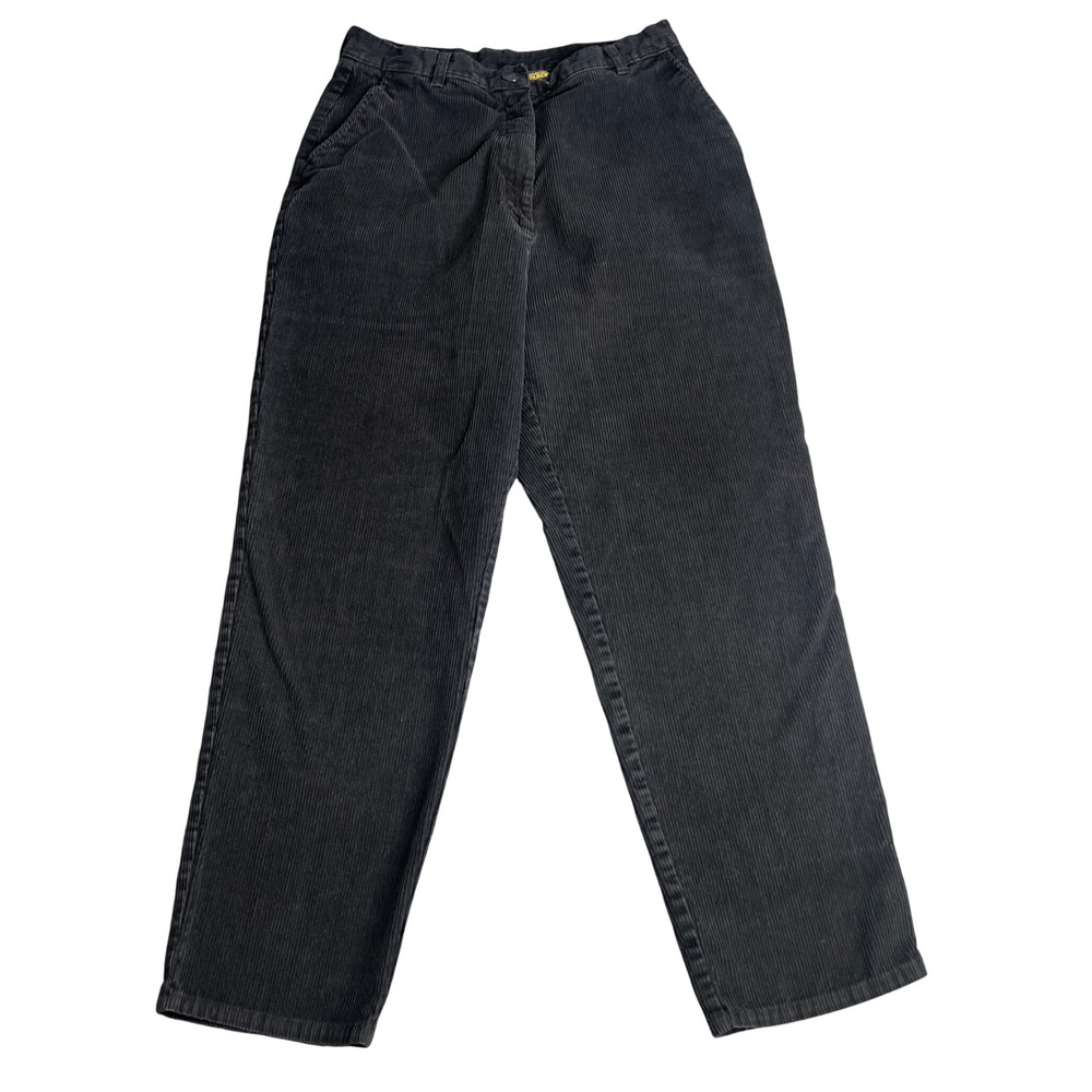 Vintage Woolrich Womens Black Corduroy Straight Leg Pants Sz 16 Classic Outdoors
